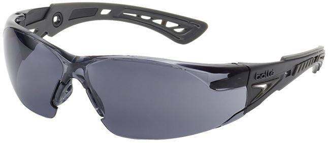 Bolle Rush+ Safety Glasses With Smoke PC ASAF Platinum Lenses