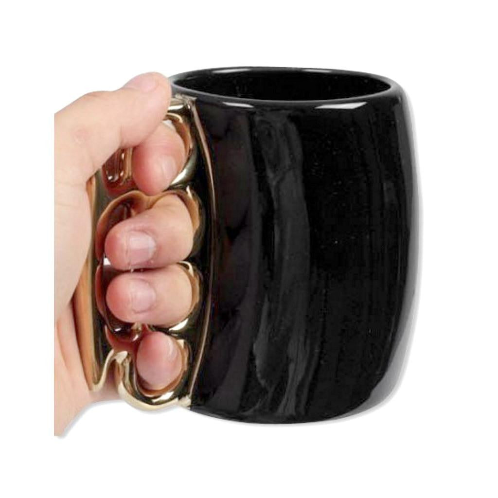 Caliber Gourmet Black And Gold Brass Knuckle Mug