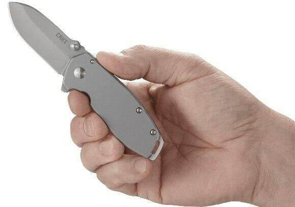 CRKT 2492 Squid Silver Drop Point Assisted Opening Folding Knife