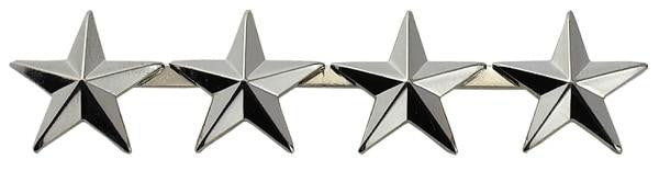 Hero's Pride Rank Insignia Silver .5" 4 Star Patch - Pair