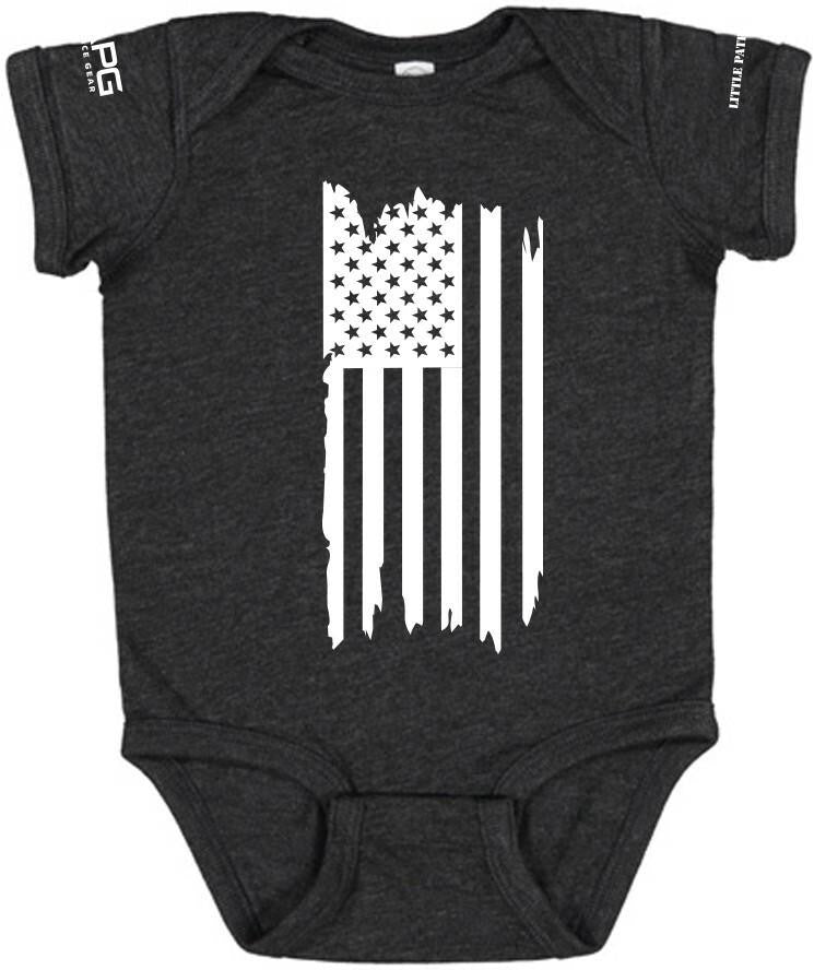 LA Police Gear Distressed Flag Baby Onesie