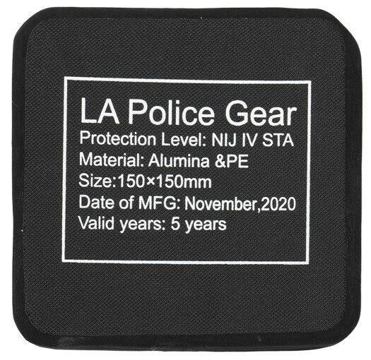 LA Police Gear Level IV 6" X 6" Ceramic Ballistic Armor Rifle Side Plate