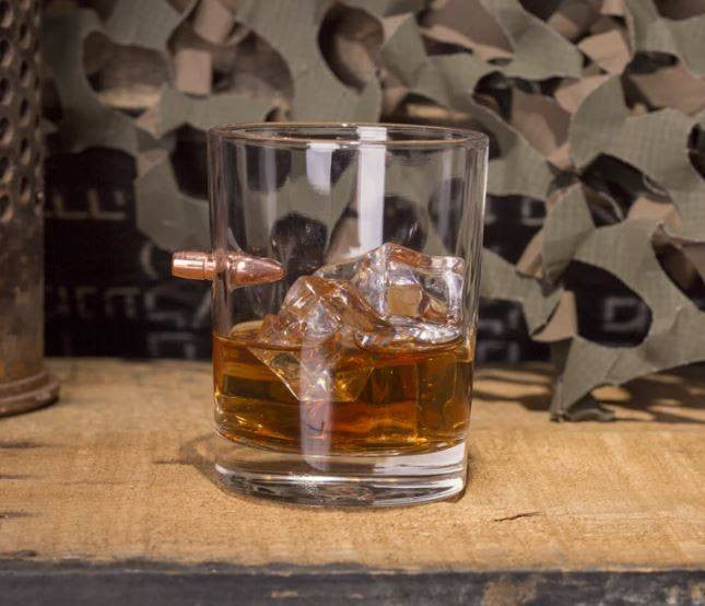 Lucky Shot .308 Projectile Bullet Whiskey Glass