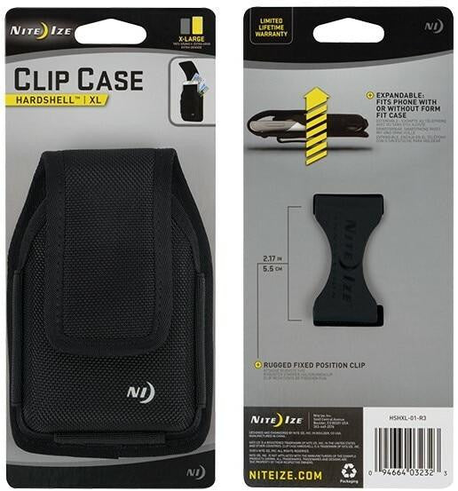 Nite Ize Clip Case Hardshell Vertical Universal Rugged Holster XL