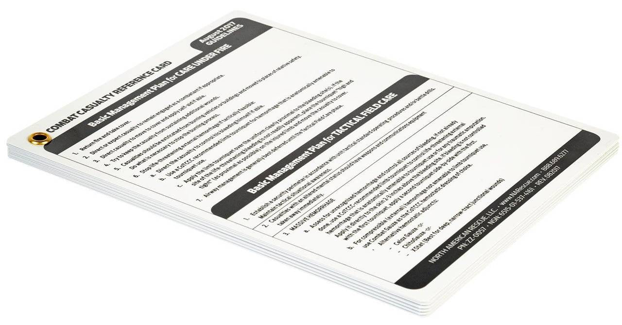 North American Rescue Combat Casualty Reference Card