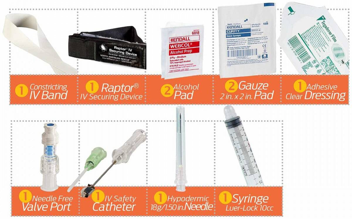 North American Rescue Needleless Saline Lock Kit