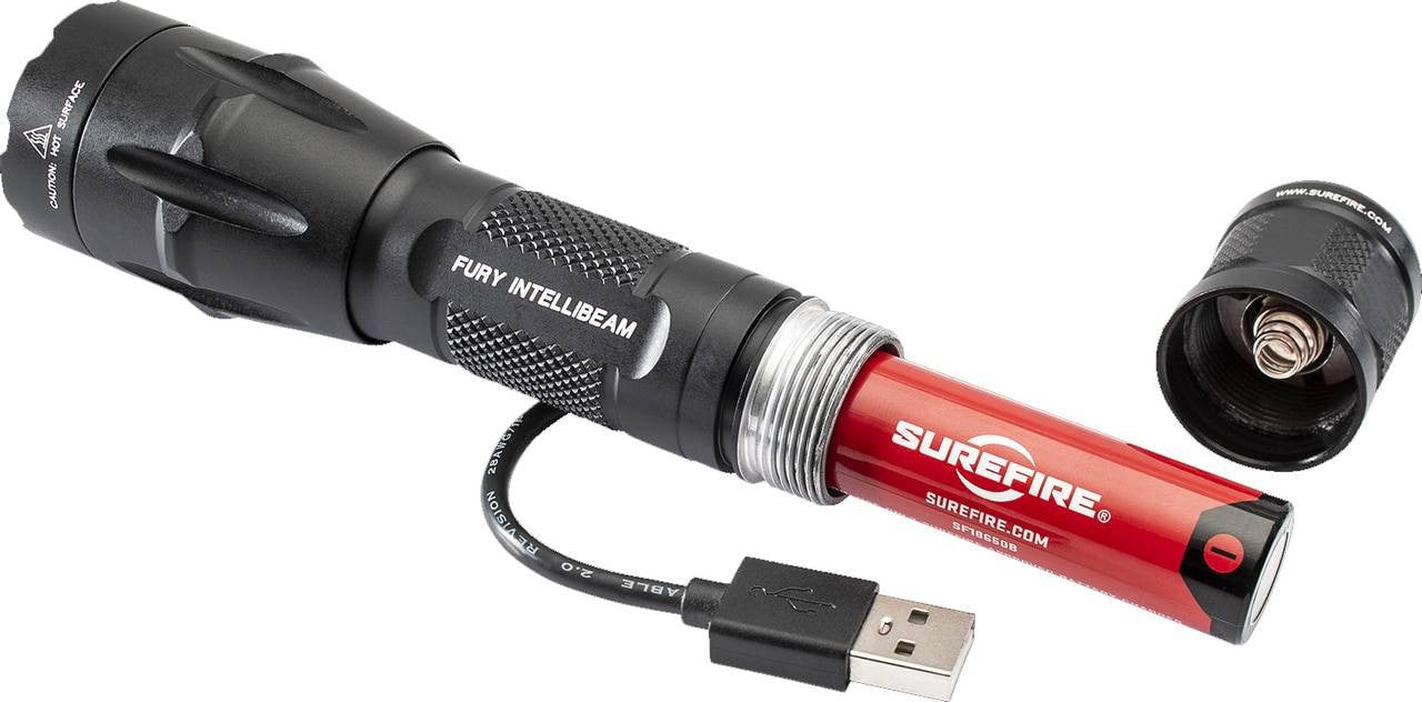 Surefire Fury W/ Intellibeam 1500 Lumen Dual Fuel Tactical LED Flashlight