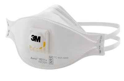  3M 9211+ Aura N95 Cool Flow Particulate Respirator - 10 Pack
