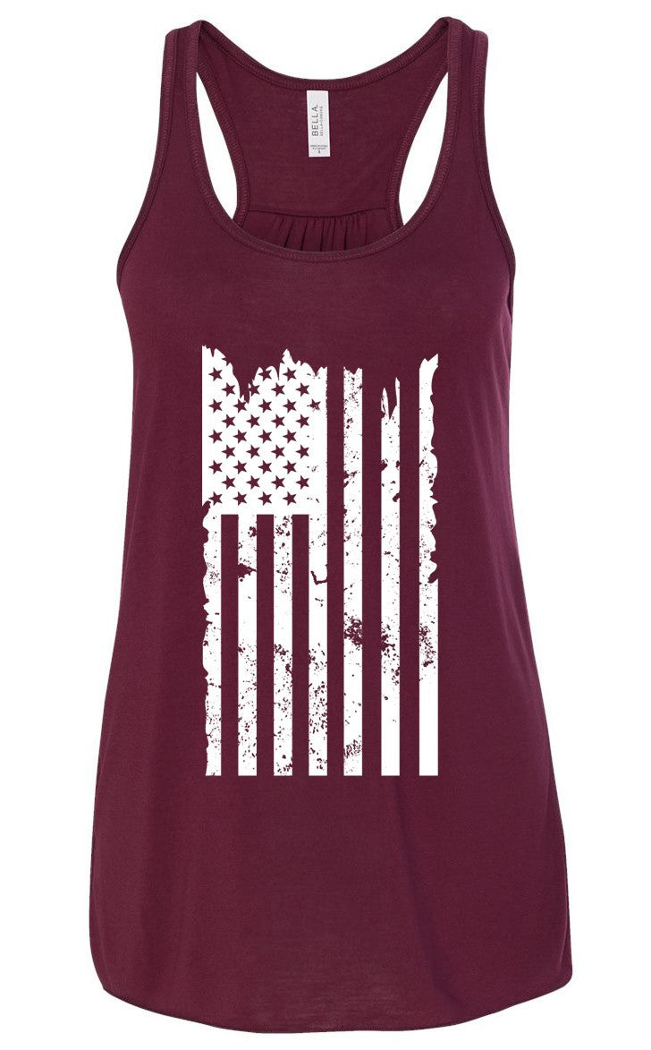  LA Police Gear Women's Distressed Flag Tank