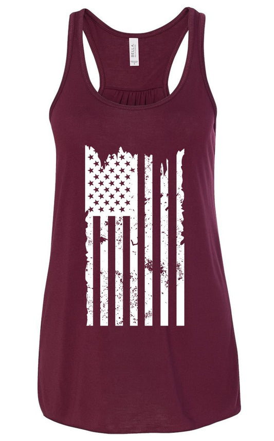  LA Police Gear Women's Distressed Flag Tank