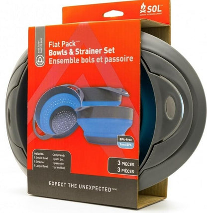  Adventure Medical Kit SOL Flat Pack Bowls And Strainer Set 0140-1006