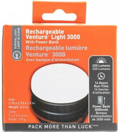  Adventure Medical Kits SOL Venture Light 3000 Recharge With Power Bank 0140-1305