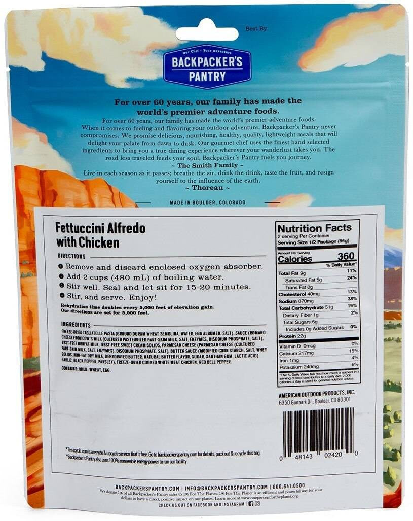  Backpacker's Pantry Fettuccini Alfredo With Chicken - 2 Servings