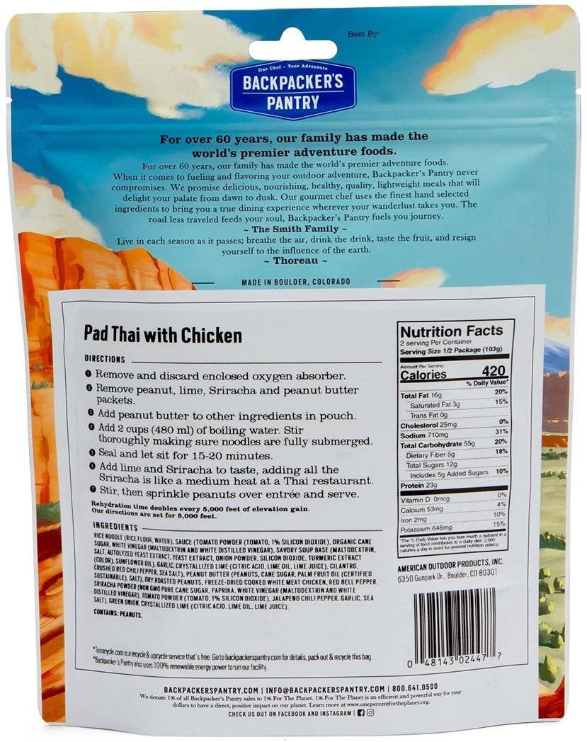  Backpacker's Pantry Pad Thai W/ Chicken - 2 Servings
