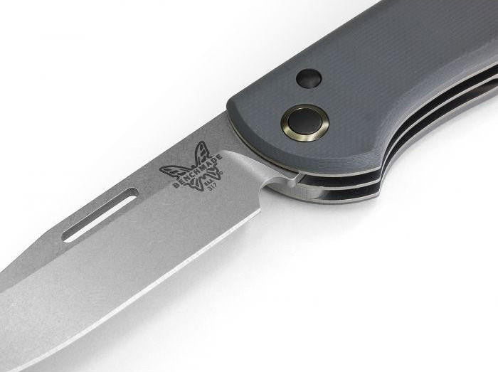  Benchmade 317 Grey Weekender Clip-Point Multi-Blade Folding Pocket Knife