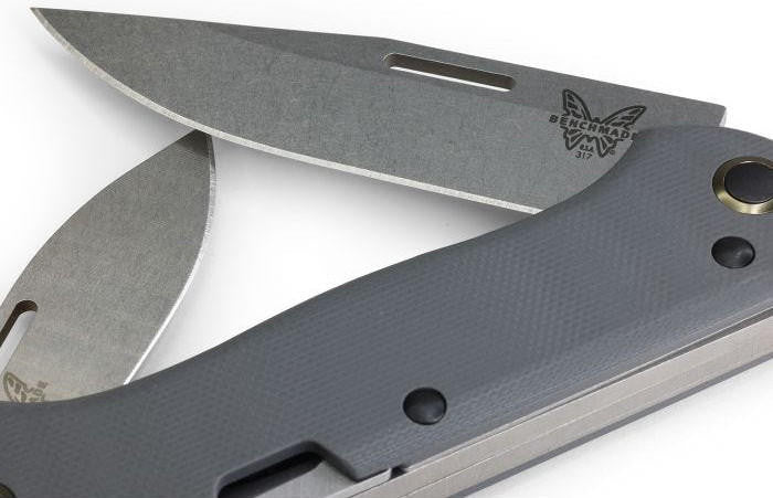  Benchmade 317 Grey Weekender Clip-Point Multi-Blade Folding Pocket Knife