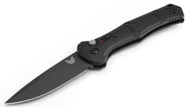  Benchmade 9070BK Black Claymore Drop-Point Push-Button Automatic Knife