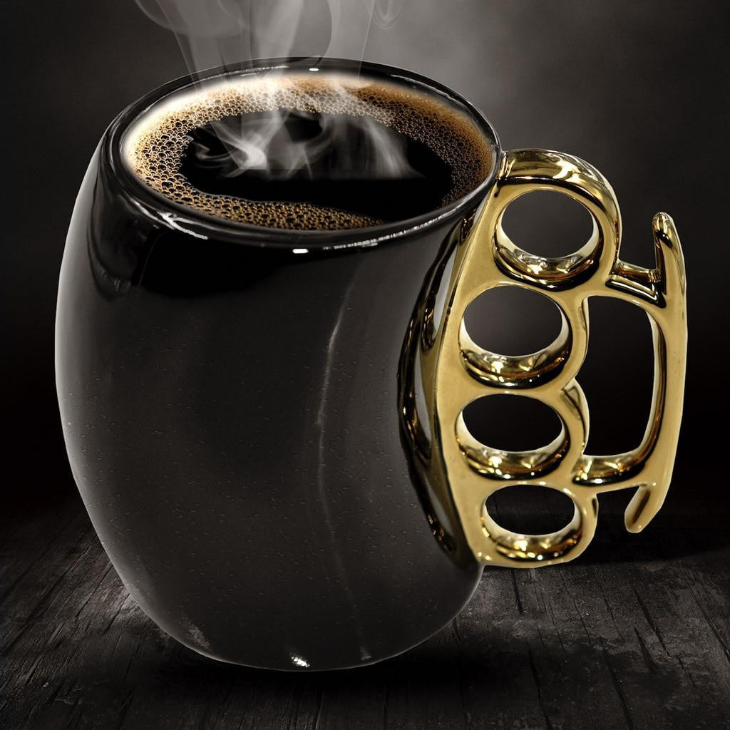 Caliber Gourmet Black And Gold Brass Knuckle Mug
