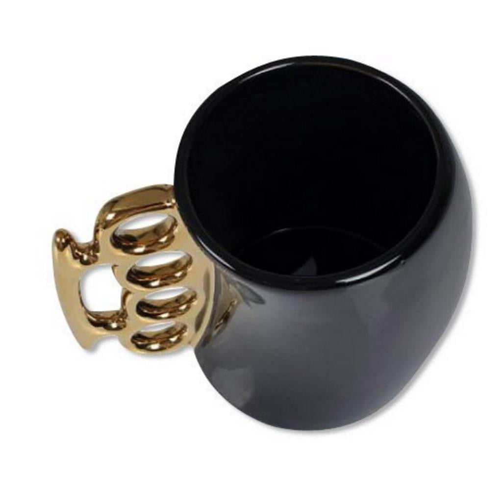  Caliber Gourmet Black And Gold Brass Knuckle Mug