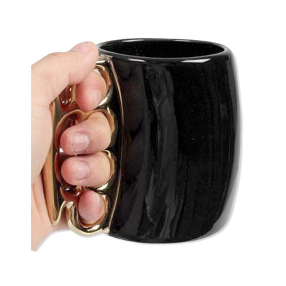  Caliber Gourmet Black And Gold Brass Knuckle Mug