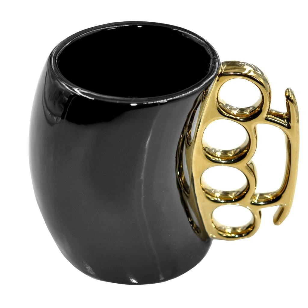  Caliber Gourmet Black And Gold Brass Knuckle Mug