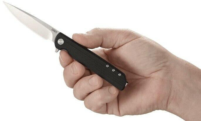  CRKT 3801 LCK + Black Drop Point Assisted Opening Flipper Folding Knife