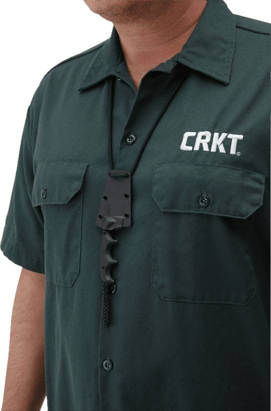  CRKT 2384K Minimalist Drop Point Compact Fixed Blade Neck Knife