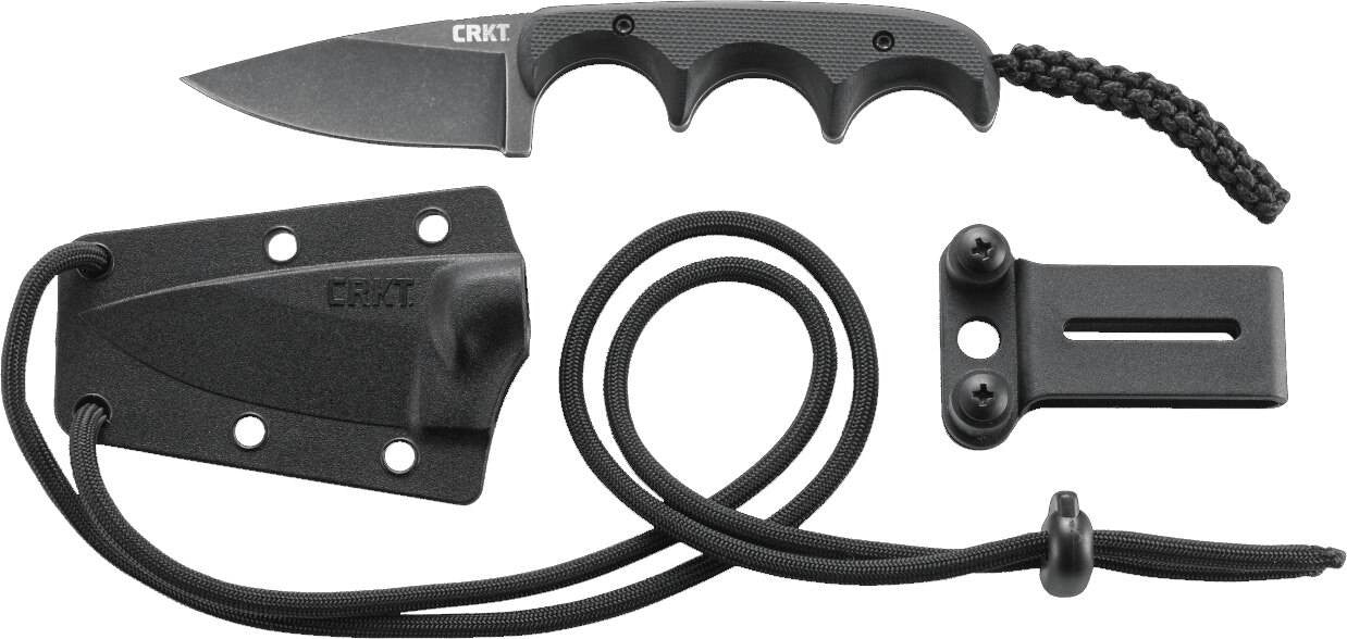  CRKT 2384K Minimalist Drop Point Compact Fixed Blade Neck Knife