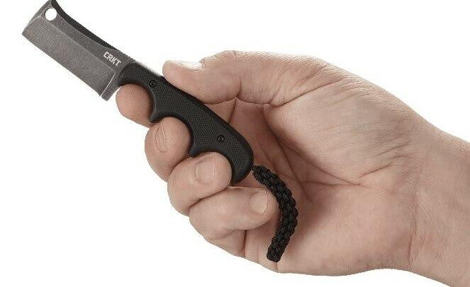  CRKT 2383K Minimalist Cleaver Blackout Compact Fixed Blade Neck Knife