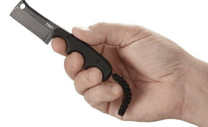  CRKT 2383K Minimalist Cleaver Blackout Compact Fixed Blade Neck Knife