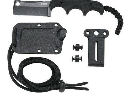  CRKT 2383K Minimalist Cleaver Blackout Compact Fixed Blade Neck Knife