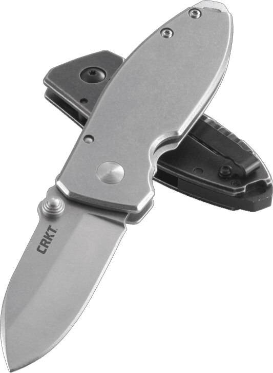  CRKT 2490 Squid Silver Drop Point Folding Knife