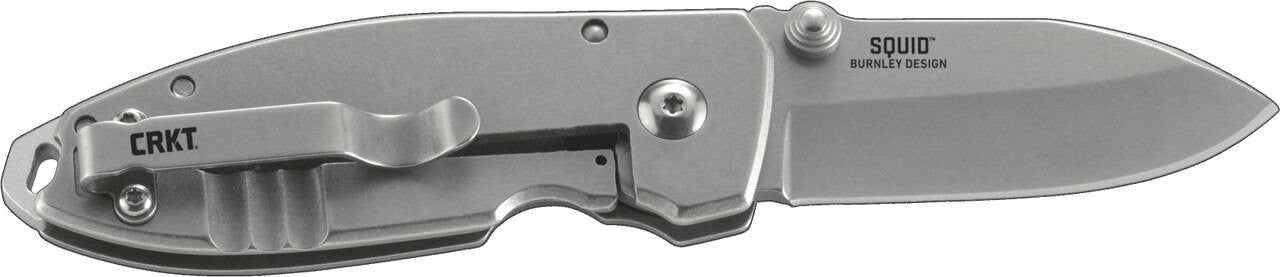  CRKT 2490 Squid Silver Drop Point Folding Knife