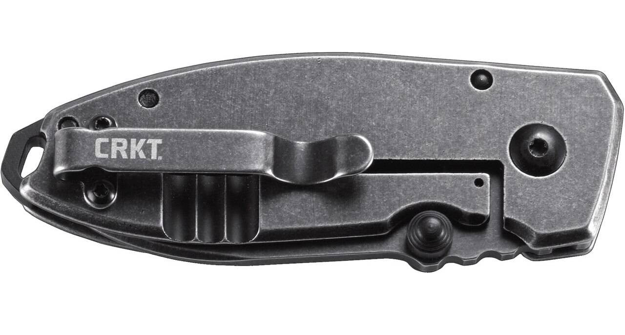  CRKT 2490KS Squid Black Stonewash Drop Point Folding Knife