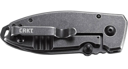  CRKT 2490KS Squid Black Stonewash Drop Point Folding Knife