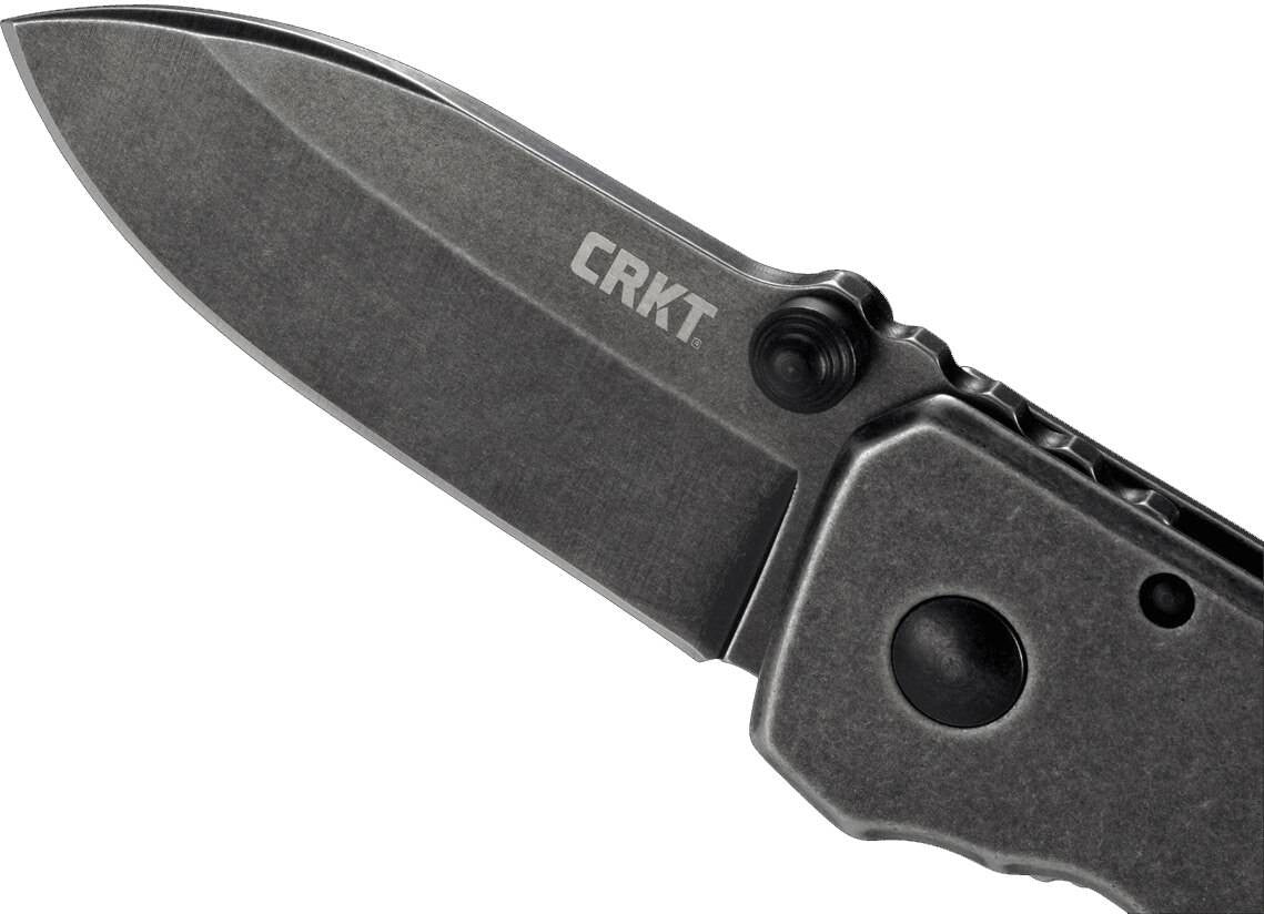  CRKT 2490KS Squid Black Stonewash Drop Point Folding Knife