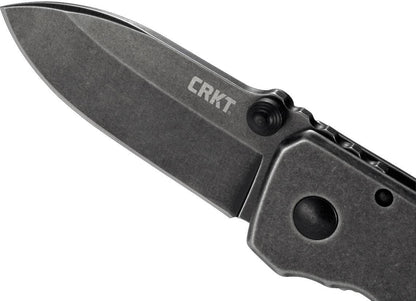  CRKT 2490KS Squid Black Stonewash Drop Point Folding Knife