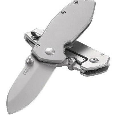  CRKT 2492 Squid Silver Drop Point Assisted Opening Folding Knife