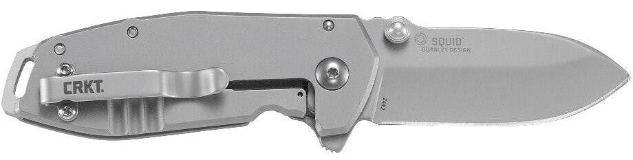  CRKT 2492 Squid Silver Drop Point Assisted Opening Folding Knife