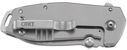  CRKT 2492 Squid Silver Drop Point Assisted Opening Folding Knife