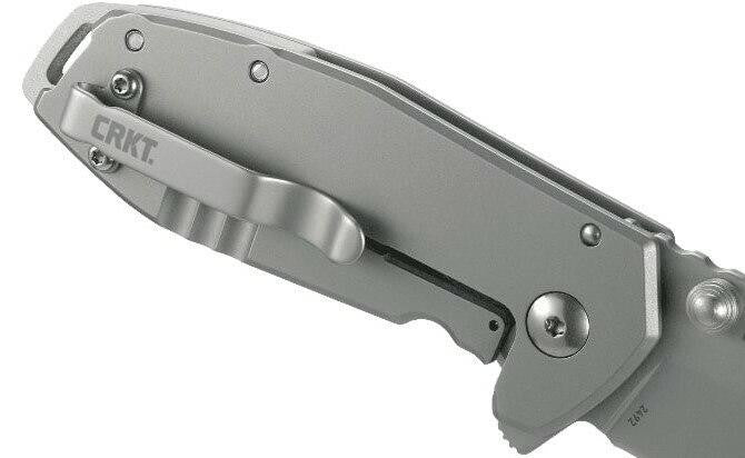  CRKT 2492 Squid Silver Drop Point Assisted Opening Folding Knife