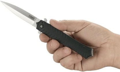  CRKT 2265 Xolotl Black Spear Point EDC Flipper Folding Knife