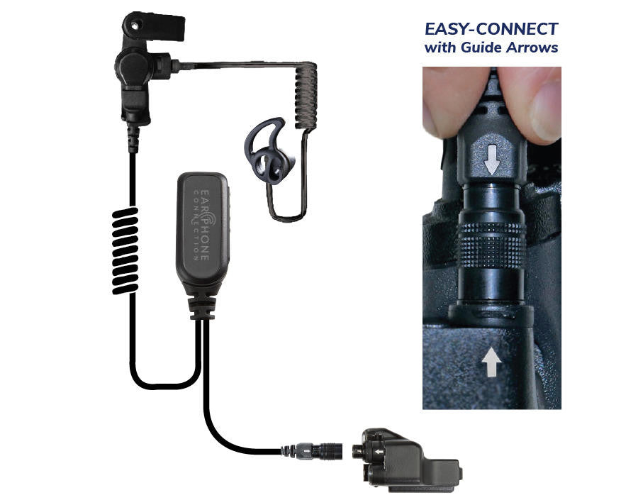  Earphone Connection Hawk Black Diamond Tactical Easy Connect Lapel Microphone