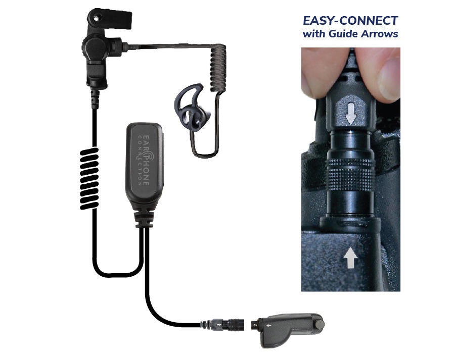  Earphone Connection Hawk Black Diamond Tactical Easy Connect Lapel Microphone