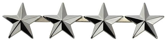  Hero's Pride Rank Insignia Silver .5" 4 Star Patch - Pair