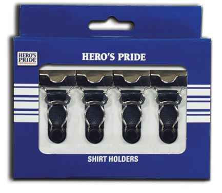  Hero's Pride Black Adjustable Shirt Holders 9054B