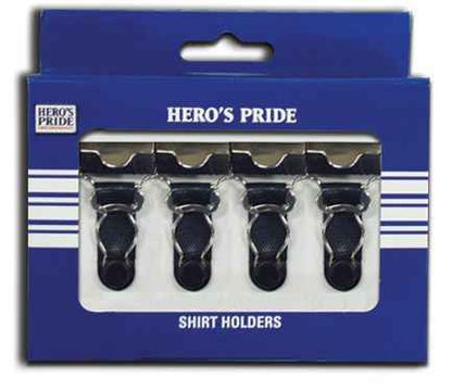  Hero's Pride Black Adjustable Shirt Holders 9054B