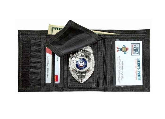  Hero's Pride Tri-Fold Ballistic Badge Wallet With ID Window & Credit Card Slots