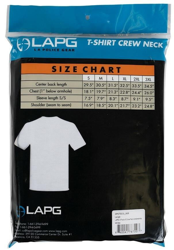  LA Police Gear 3 Pack Of Crew Neck T-Shirts