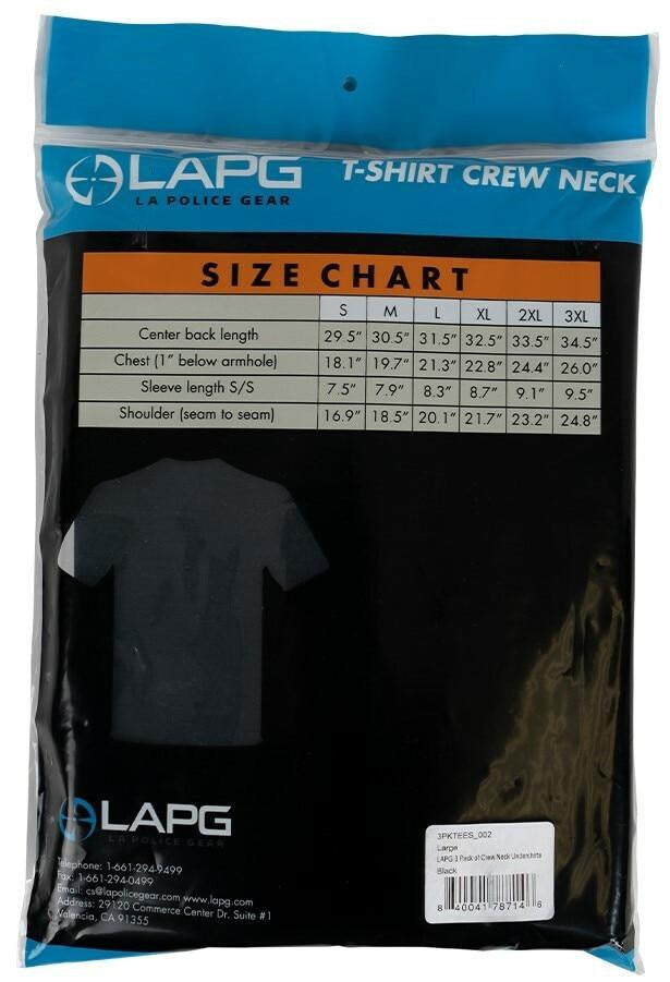  LA Police Gear 3 Pack Of Crew Neck T-Shirts